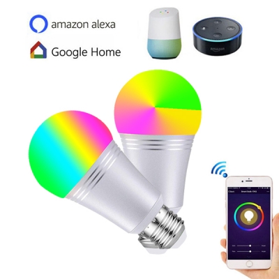 WIFI smart bulb 9W bulb RGBCW e27/e26/b22 voice control bulb